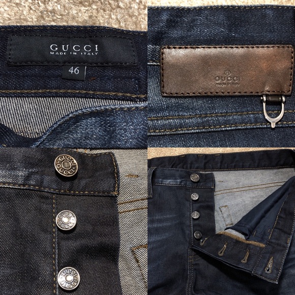 Gucci Mens Dark Blue Jeans Made In Italy - Picture 6 of 8